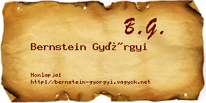 Bernstein Györgyi névjegykártya